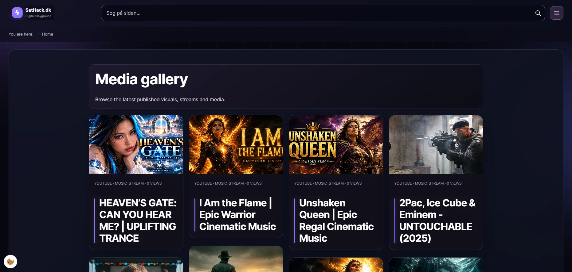 Gallery before the statistics data fix: thumbnails were present while local counters showed zero.